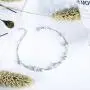 ESSIE ODILA Women 925 Sterling Silver Bracelet Boho Beach Dainty Dot Fashion Beads Chain Silver Ball CZ Bracelet for Women