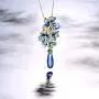 Santuzza Blue Flower Gold Plating Pendant Genuine 925 Sterling Silver Gorgeous Dangle Glass Handmade Enamel Dangle Jewelry For Women Santuzza Blue Flower Gold Plating Pendant Genuine 925 Sterling Silver Gorgeous Dangle Glass Handmade Enamel Dangle Jewelry For Women