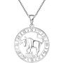 YL Constellation Necklace 925 Sterling Silver Zodiac Jewelry Astrology Disc Horoscope Pendant 18K White Gold Plated,Box Chain