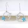 YL 925 Sterling Silver Hummingbird Leverback Earrings with Gemstones Flowers Jewelry Gift for Women