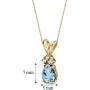 14 Karat Yellow Gold Pear Shape 0.50 Carats Aquamarine Diamond Pendant