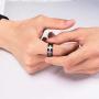 King Will 7mm 8mm Titanium Ring for Men Wedding Ring Black Carbon Fiber Inlaid Comfort Fit