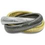 Caratina 14k Gold Plated, black Rhodium plated and rhodium plated triple omega ring intertwined fashion joy stackable trinity bracelet for women