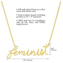 Columbus 14K Gold Plated Motivational Word Pendant Necklace - Meaningful Script Letter Chain Necklace - Simple Everyday Jewelry for Women