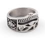 Gungneer Stainless Steel Wedjat Eye of Horus Ring Scarab God of Egypt Pyramid Ancient Vintage Jewelry US Size 7-13