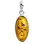 Honey Amber Sterling Silver Oval Pendant Necklace Chain 18 Honey Amber Sterling Silver Oval Pendant Necklace Chain 18