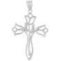 Religious Jewelry by FDJ Beautiful 925 Sterling Silver Floral Tulip Cross Necklace Pendant Religious Jewelry by FDJ Beautiful 925 Sterling Silver Floral Tulip Cross Necklace Pendant