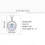 925 Sterling Silver Blue Evil Eye In Circle Teardrop CZ Pendant Necklace, ,Rolo Chan 16''+2''
