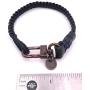 Mens Reversible Hand-Knotted Waxed Cord Bracelet - Navy & Black