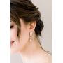 SWEETV Teardrop Wedding Bridal Earrings for Brides Birdesmaids, Crystal Drop Dangle Earrings for Women Wedding Bridal Jewellery, Silver/Rose Gold