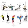 9Pairs Novelty Parrot Owl Dove Bird Acrylic Dangle Drop Earrings Creative Cool Eagle Earrings For Women Girl Cute Animal Jewelry Gifts