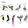 9Pairs Novelty Parrot Owl Dove Bird Acrylic Dangle Drop Earrings Creative Cool Eagle Earrings For Women Girl Cute Animal Jewelry Gifts