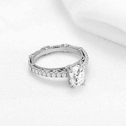 DovEggs Sterling Silver Round/Oval/Cushion Cut Vintage Moissanite Engagement Ring Solitare with Accents for Women