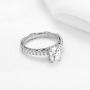 DovEggs Sterling Silver Round/Oval/Cushion Cut Vintage Moissanite Engagement Ring Solitare with Accents for Women