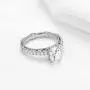 DovEggs Sterling Silver Round/Oval/Cushion Cut Vintage Moissanite Engagement Ring Solitare with Accents for Women