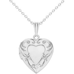 In Season Jewelry Memories Love Heart Photo Locket Pendant Necklace Girls Kids 16''