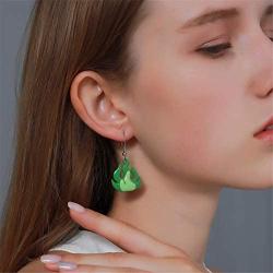 coadipress 2 Pairs Fire Flame Earrings Set for Women Teen Girls Cute Funny Green Yellow Acrylic Dangle Drop Earrings Jewelry Gifts