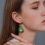 coadipress 2 Pairs Fire Flame Earrings Set for Women Teen Girls Cute Funny Green Yellow Acrylic Dangle Drop Earrings Jewelry Gifts