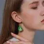 coadipress 2 Pairs Fire Flame Earrings Set for Women Teen Girls Cute Funny Green Yellow Acrylic Dangle Drop Earrings Jewelry Gifts