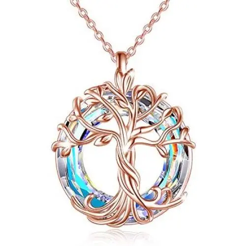 TOUPOP Rose Gold Tree of Life Necklace Sterling Silver Mom Gifts from Daughter Family Tree Necklace Jewelry Gifts for Mom Women Teen Girls Birthday Friend Mothers Day TOUPOP Rose Gold Tree of Life Necklace Sterling Silver Mom Gifts from Daughter Family Tree Necklace Jewelry Gifts for Mom Women Teen Girls Birthday Friend Mothers Day