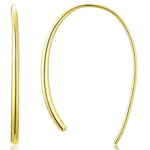 18K Gold Vermeil Minimal Curved Bar Drop Line Earrings 18K Gold Vermeil Minimal Curved Bar Drop Line Earrings