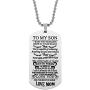 Dad to Son Necklace, To My Son Dog Tag Pendant Necklace, Father To Son Gift from Dad, Inspirational Son Necklace