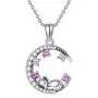 PEIMKO Lucky Elephant Necklace Elephant On The Moon Cute Animal Pendant Necklace Elephant Jewelry for Women Girl PEIMKO Lucky Elephant Necklace Elephant On The Moon Cute Animal Pendant Necklace Elephant Jewelry for Women Girl