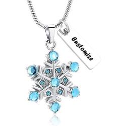 memorial jewelry Cremation Urn Jewelry Necklace cremation Jewelry for Ashes Gift for Ashes Keepsake Snowflake Shape Pendant