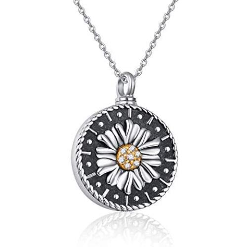 KINGWHYTE Urn Necklaces for Ashes for Women 925 Sterling Silver, Cremation Jewelry for Ashes of Loved Ones Keepsake