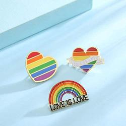 SUMFAN Gay Pride Pins-Pride LGBTQ Accessories Pin-Love is Love-Enamel Pins for Backpack Hat-Lapel Pins for Pride Festivals