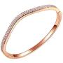 Lavencious Hinged Bangle Bracelet Paved with Two Rows of Cubic Zirconia 7 Inches for Women
