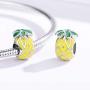 ABAOLALA Fruits Charm 925 Sterling Silver Watermelon, Apple, Banana, Pineapple, Avocado Beads fit 3mm Pandora Charms - Fruit Lovers