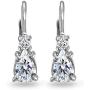 Sterling Silver Dainty Teardrop Huggie Leverback Earrings Made with AAA Cubic Zirconia