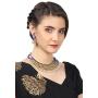 Touchstone Indian Bollywood Handcrafted Traditional Royal Mughal Kundan Polki Meenakari Enamel Colorful Wedding Designer Jewelry Long Necklace Set in Gold and Silver Tone for Women.