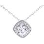 Jewel Zone US Minimalistic Design & Elegant Style Cubic Zirconia Vintage Halo Pendant Necklace Sterling Silver