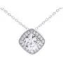 Jewel Zone US Minimalistic Design & Elegant Style Cubic Zirconia Vintage Halo Pendant Necklace Sterling Silver