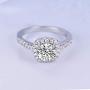 UFOORO CZ Ring Solitaire Crystal Womens Engagement Rings Cubic Zirconia Wedding Band Gift