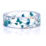 VEINTI+1 Creative Handmade Sky Blue Babysbreath Dried Flowers Women/Mens Trendy Rings