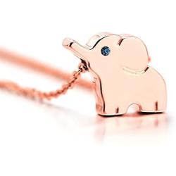 Lazycat 18k Plated Elephant Pendant Necklace in Stainless Steel Lucky Elephant