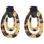Statement Leopard Jewelry Set for Women Leopard Leather Bracelet Teardrop Drop Dangle Earrings Long Tassel Pendant Necklace Valentines Day Necklace Earrings Gift