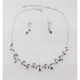 Faship Gorgeous CZ Crystal Freshwater Pearls Floral Necklace Earrings Set