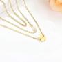 Florideco 3Pcs Stainless Steel Layered Initial Necklaces for Women 18k Gold Plated Handmade Dainty Personalized Letter Name Coin Pearl Choker Necklace Gift for Women Necklace Jewelry a-z