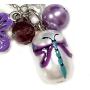 Linpeng Dragonfly Beads Necklace Earrings Jewelry Set, Violet