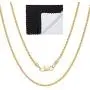 The Bling Factory 2mm 14k Yellow Gold Plated Twisted Rope Chain Necklace The Bling Factory 2mm 14k Yellow Gold Plated Twisted Rope Chain Necklace