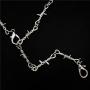 Punk Thorns Necklace Metal Chain Safety Spur Duty Padlock Flame Necklace Hiphop Rock Jewelry for Men Boys