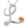Aniu Initial Letter Necklace for Women, Sterling Silver Cursive Script Name Pendant, Alphabet Personalized Charm Jewelry Gift (Letter L)
