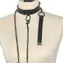 Leather Collar and Leash Neck Choker Adjustable Necklace Detachable PU Leather Punk Choker Belts Harness Role Play Game Collar Soft Leather Choker Neck Collar with Chain Leash