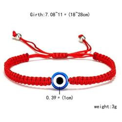 4Pcs Evil Eye Bracelets for Women Men,7 Knot Adjusted Handmade Lucky Bracelets for Protection Kabbalah Black Blue Red String Bracelets Amulet Jewelry Gift for Families Friends,4 Packs