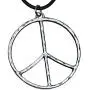 Trilogy Jewelry Pewter Hammered Peace Sign Large Pendant on Leather Necklace Trilogy Jewelry Pewter Hammered Peace Sign Large Pendant on Leather Necklace