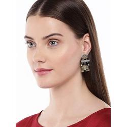 Aheli Indian Ethnic Oxidized Dangle Jhumki Earrings Set Tribal Gypsy Designer Bollywood Casual Wear Antique Jewelry for Women